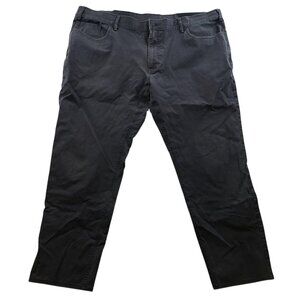 Haggar In Motion Mens Pants 42x30 Straight Weekend 5-Pockets Casual Black